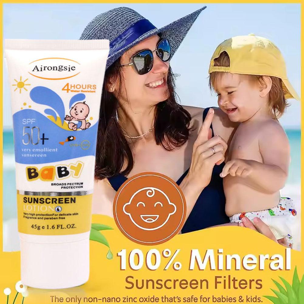 Baby Sunscreen Lotion - Airongsje SPF50+ Baby Sunscreen Lotion, Water