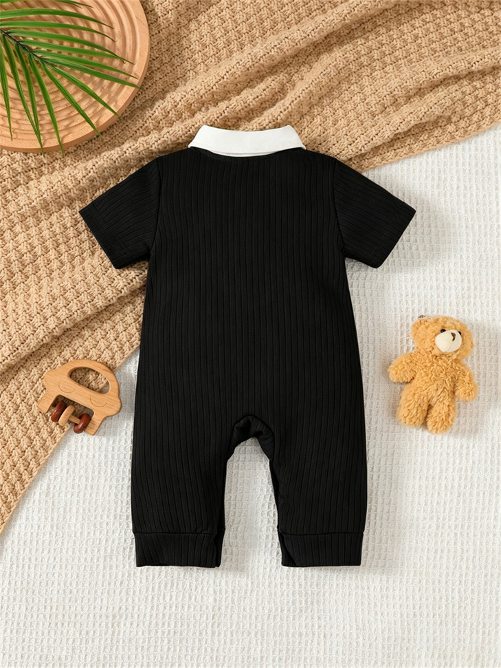 Baby Boy Jumpsuit Lapel Collar - огляд і ціна Baby Products On Sale
